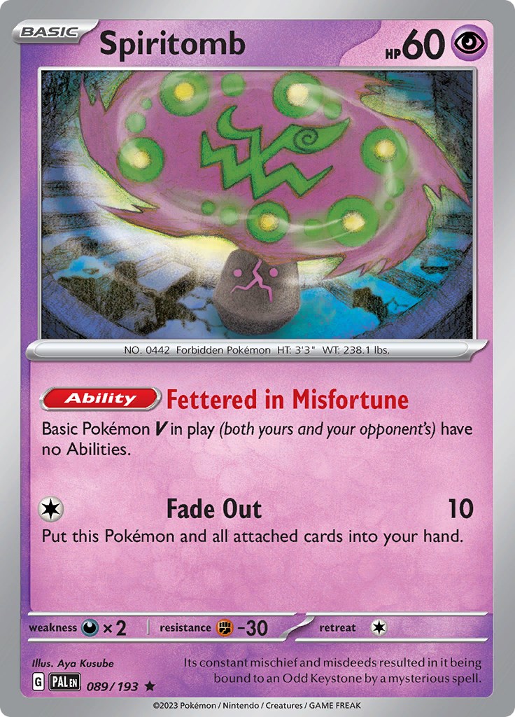 Pokemon Trading Card Game SV2D 029/071 C Spiritomb (Rank A)