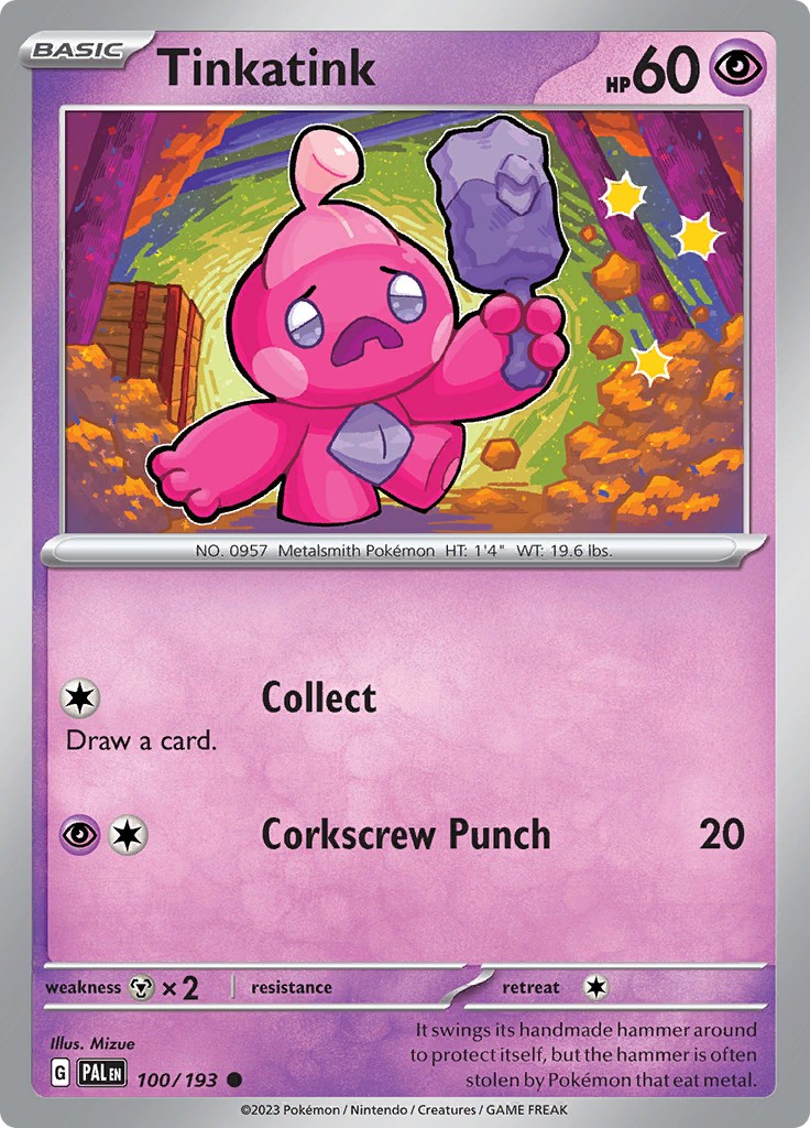 Carta Pokémon - Tinkatink 102/193 - Evolução em Paldea - Copag em