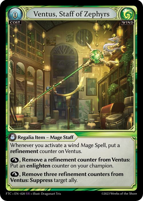 Ventus, Staff of Zephyrs Fractured Crown Grand Archive TCG