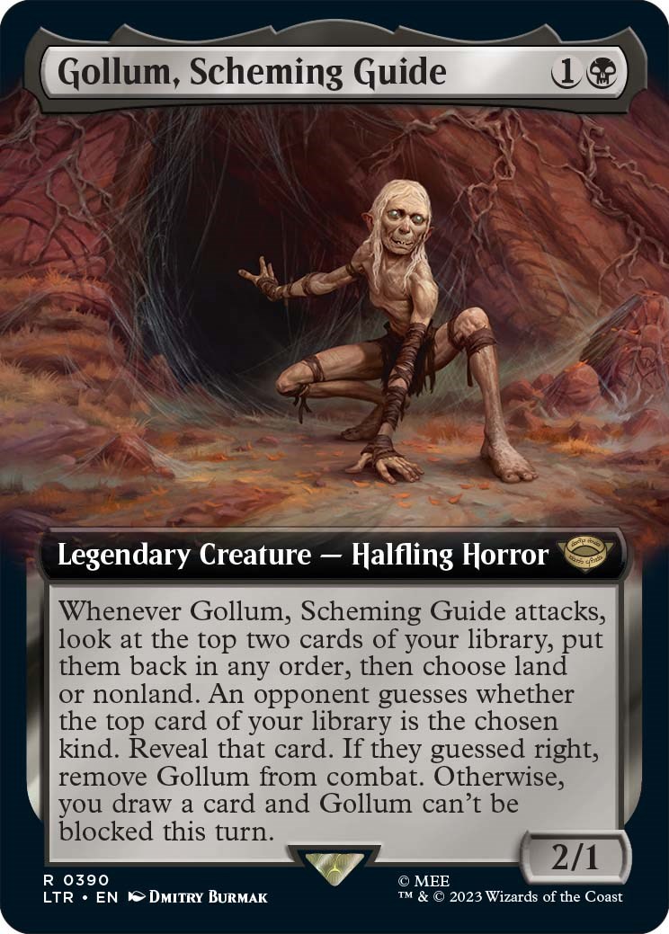 Gollum, Obsessed Stalker Extended Art MTG Lord Of The Rings R 0109