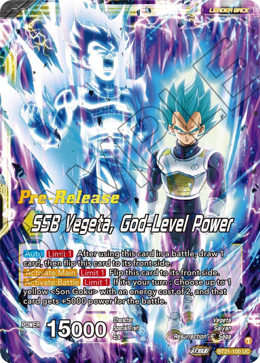 Ssb Son Goku Ssb Vegeta God Level Power Wild Resurgence Pre Release Cards Dragon Ball