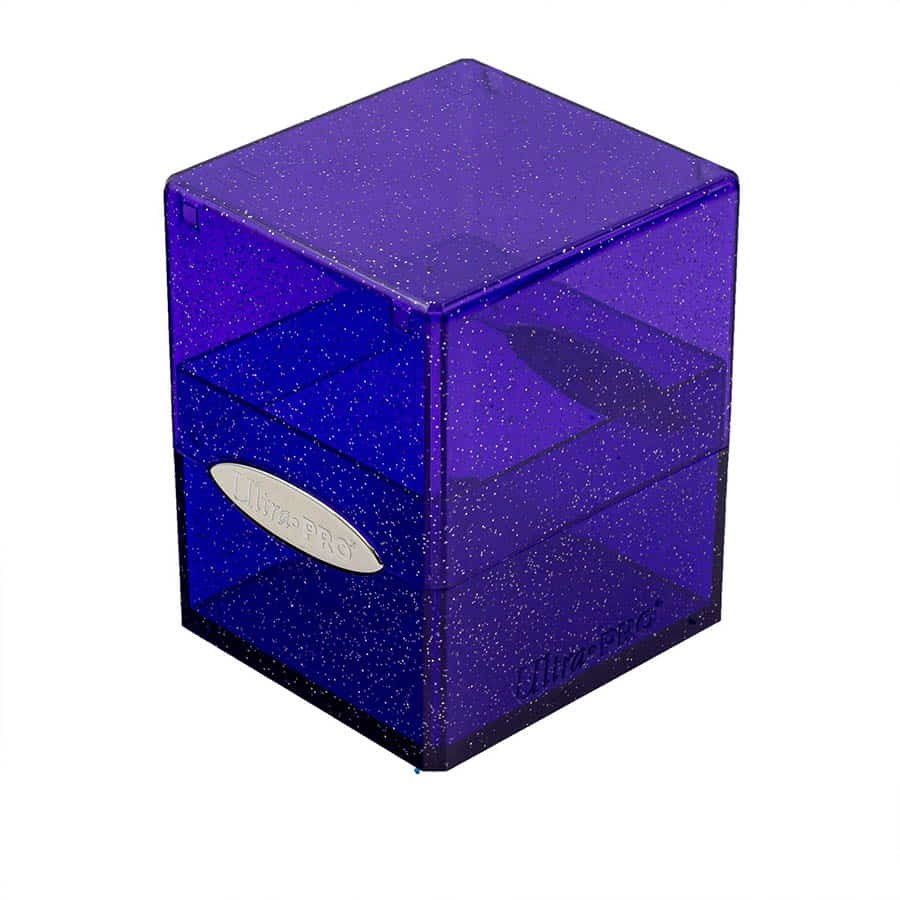 Satin Tower Deck Box - Glitter Purple