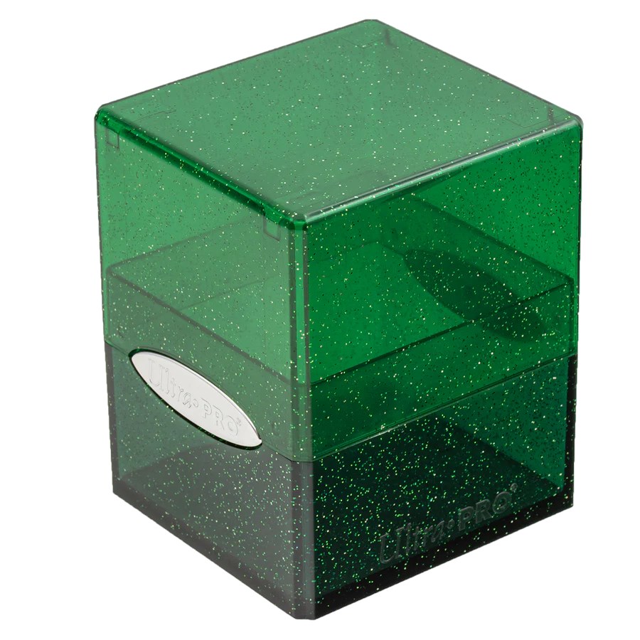 Satin Cube - Glitter Green - Ultra Pro Deck Boxes - Deck Boxes