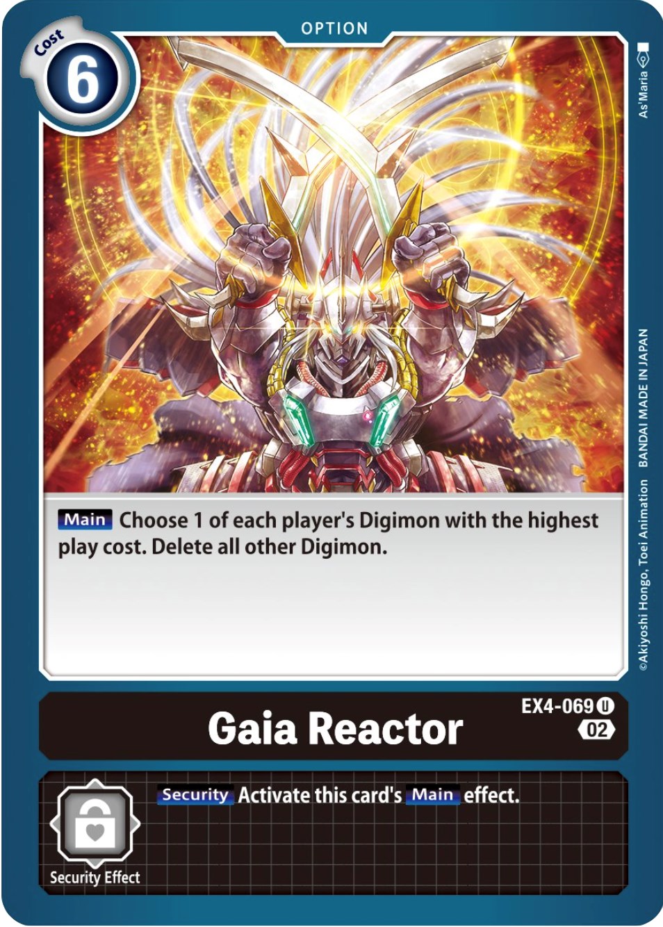 Gaia Reactor Alternative Being Booster Digimon Card Game