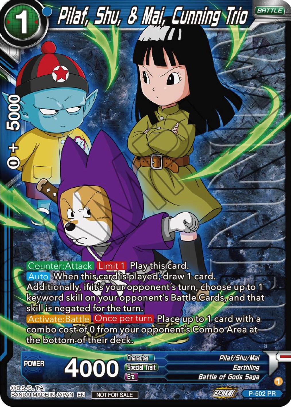 Pilaf, Shu, & Mai, Cunning Trio (Zenkai Series Tournament Pack Vol.4  Winner) - Tournament Promotion Cards - Dragon Ball Super: Masters