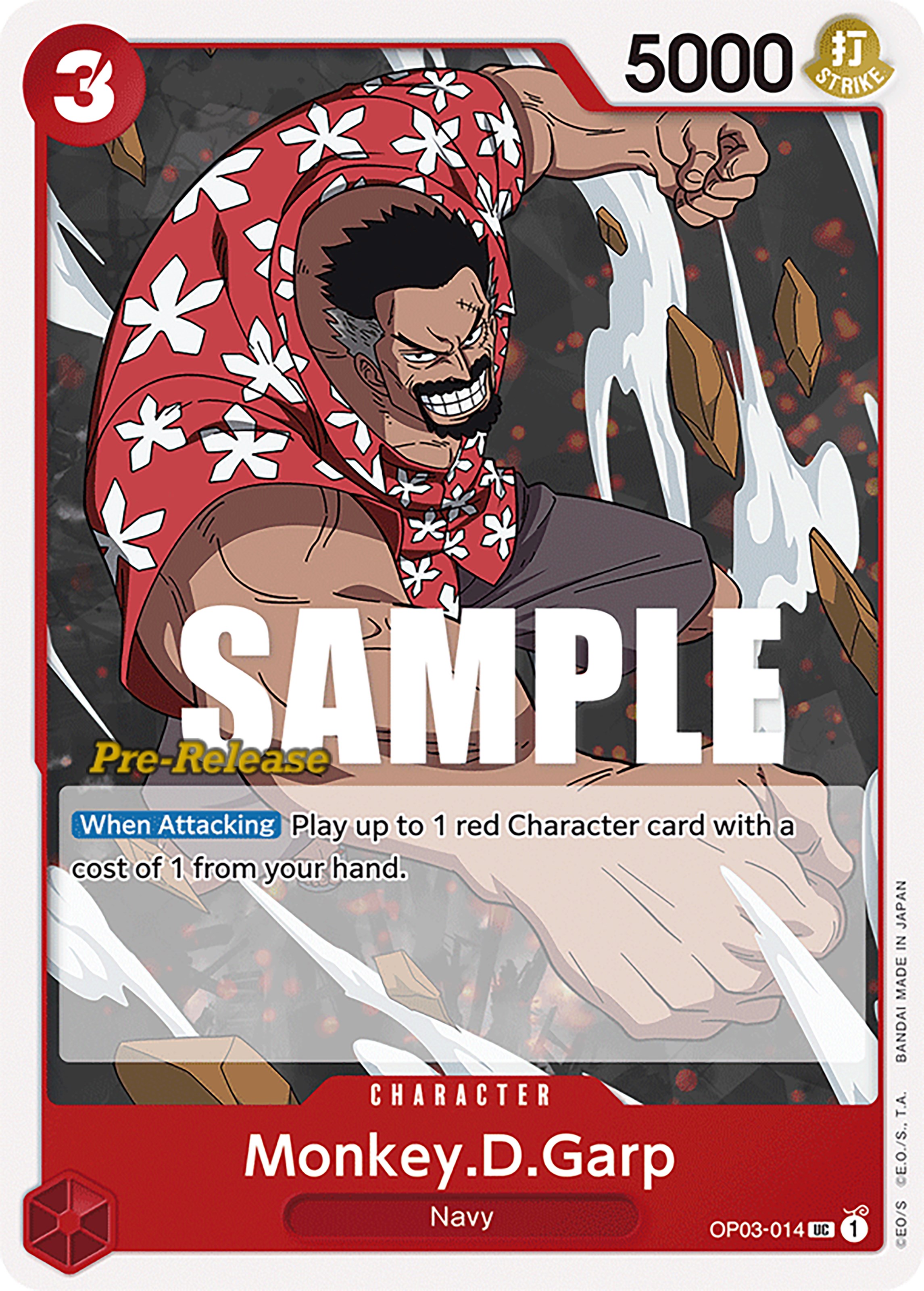 Monkey.D.Garp Pillars of Strength PreRelease Cards One Piece Card Game