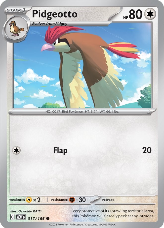 Pidgeotto card artwork