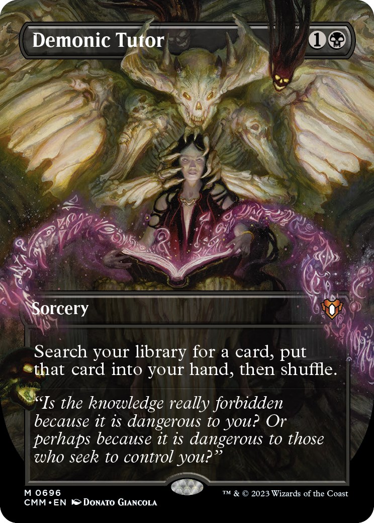 Demonic Tutor (Borderless) - Commander Masters - Magic: The Gathering