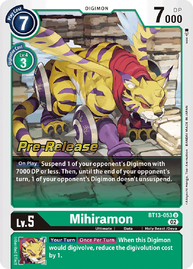 Mihiramon - Versus Royal Knights Pre-Release Cards - Digimon Card Game