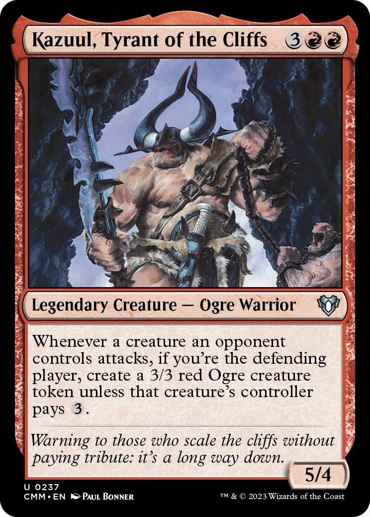 Kazuul tyrant of the cliffs commander masters magic the gathering