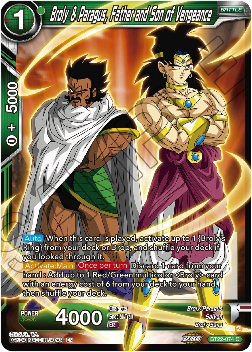 Broly & Paragus, Father and Son of Vengeance - Critical Blow - Dragon ...