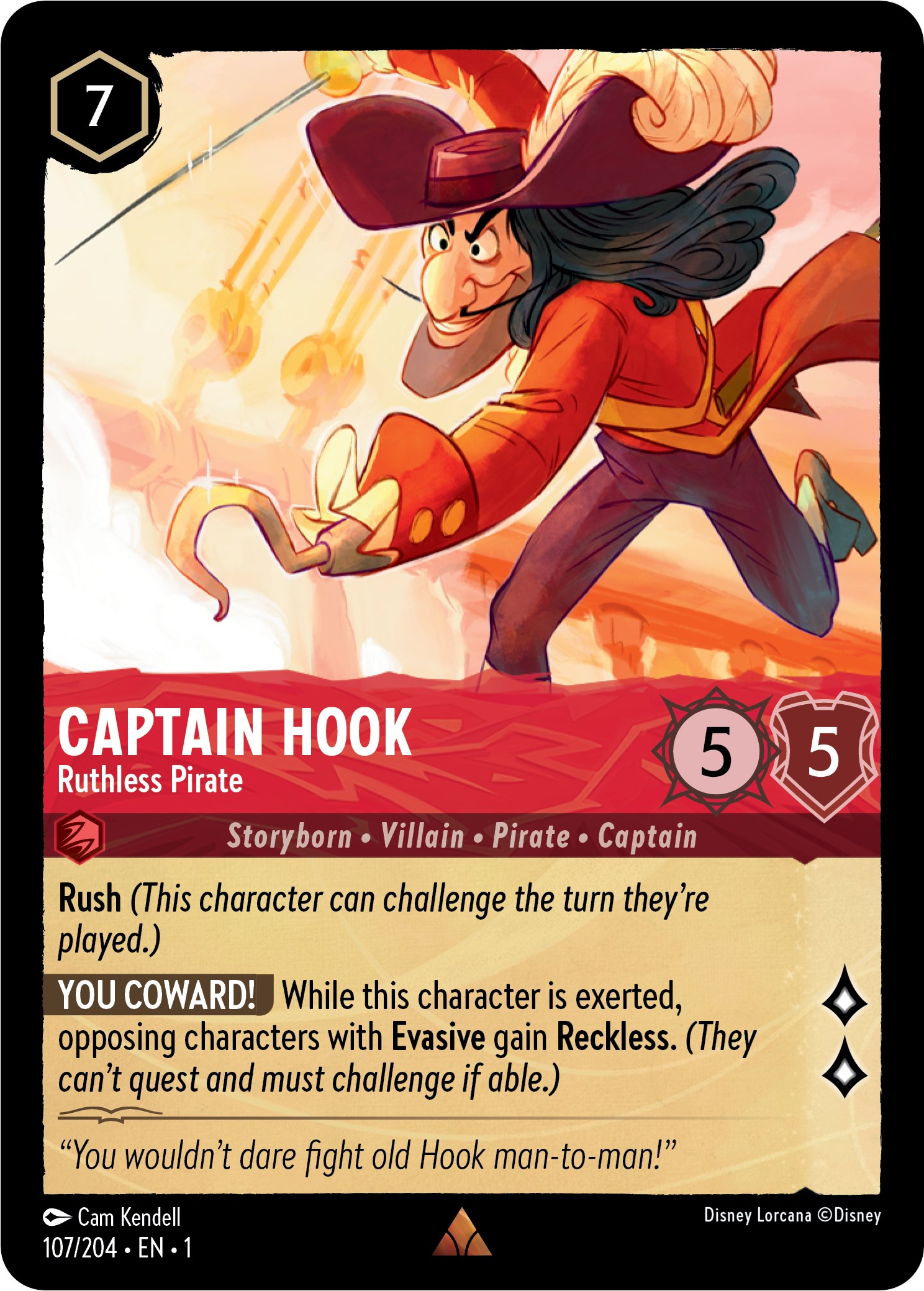 Captain Hook - Ruthless Pirate - The First Chapter - Disney Lorcana
