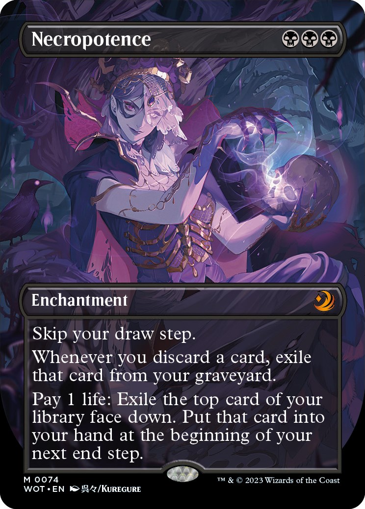 Necropotence (Anime Borderless) Wilds of Eldraine Enchanting Tales Magic The Gathering