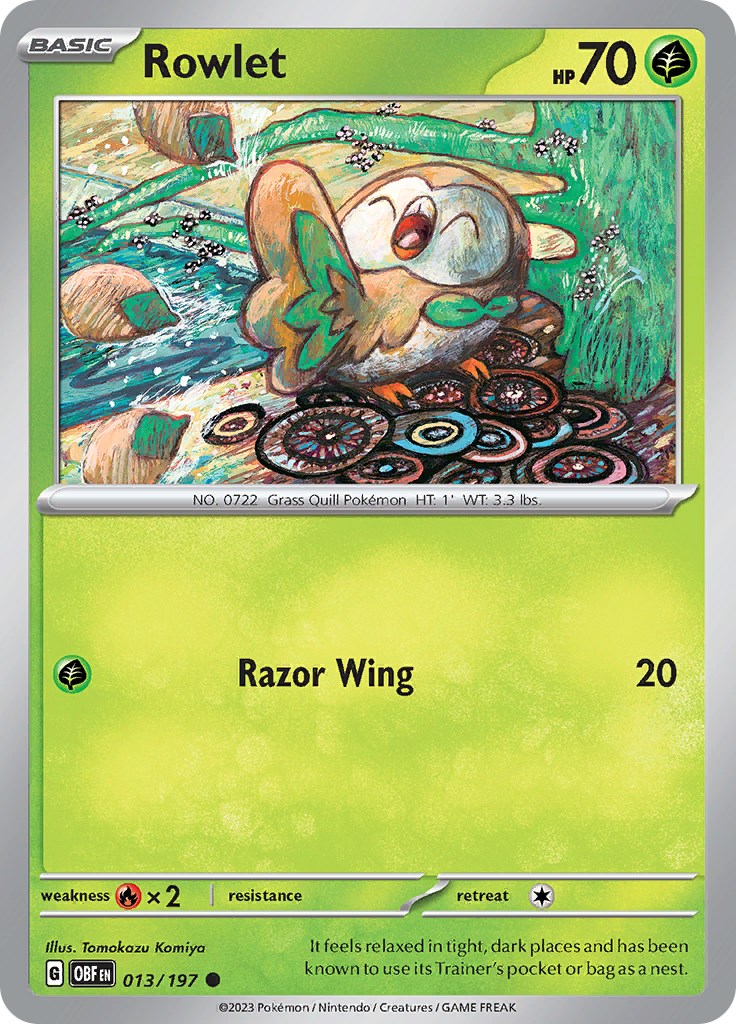 Rowlet card artwork