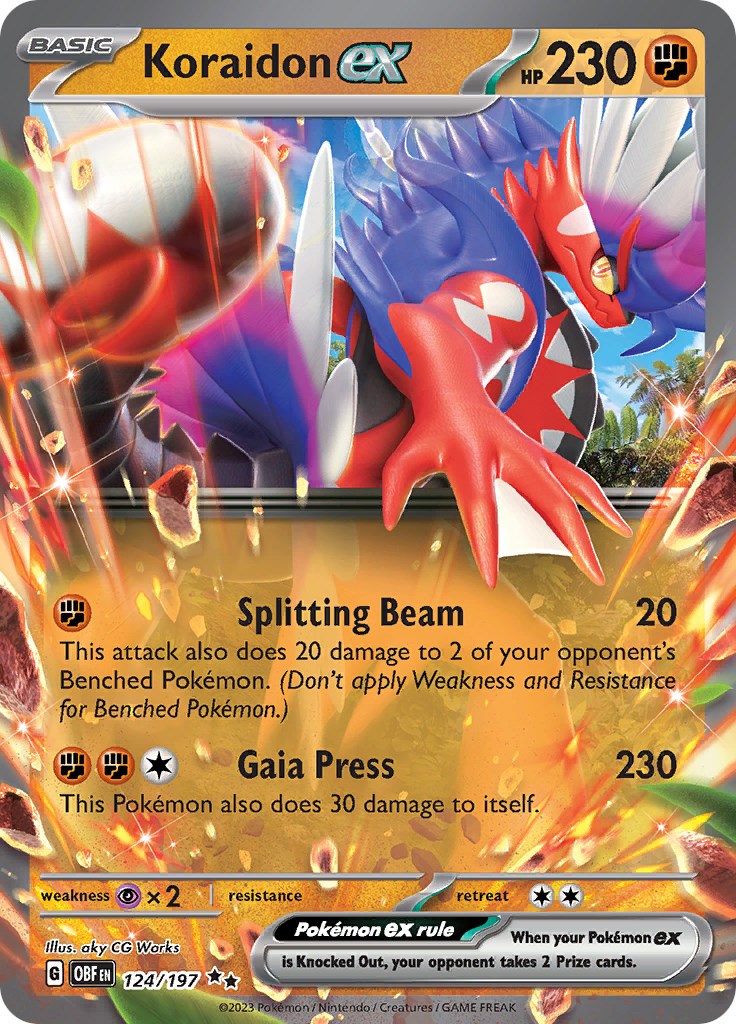 carta pokémon - koraidon ex - obsidian flames - - Comprar Cartas  Colecionáveis antigas no todocoleccion