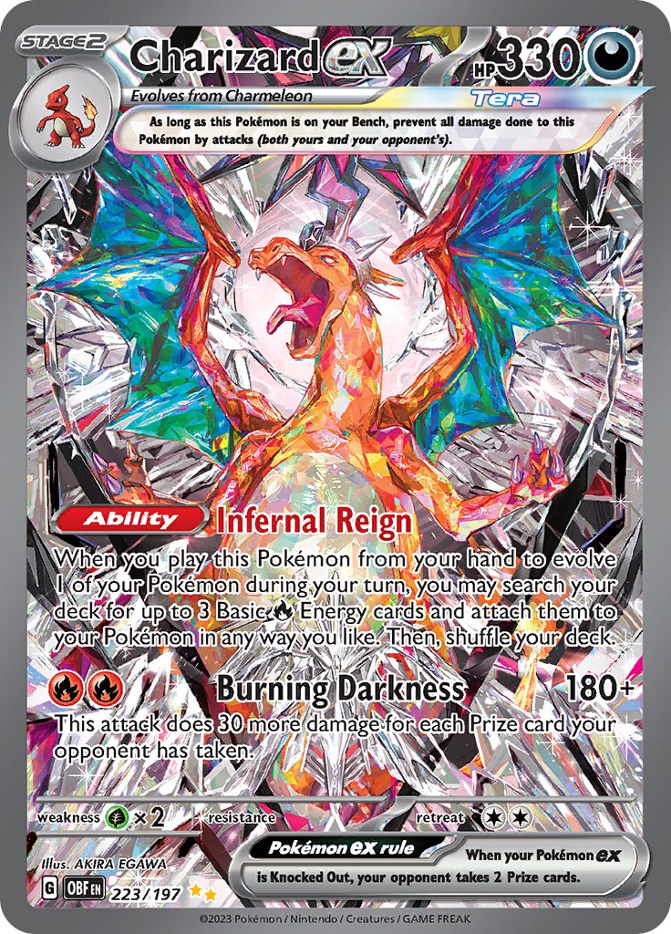 Higher quality image of Tera Dark type Charizard ex from Obsidian Flames :  r/PokemonTCG