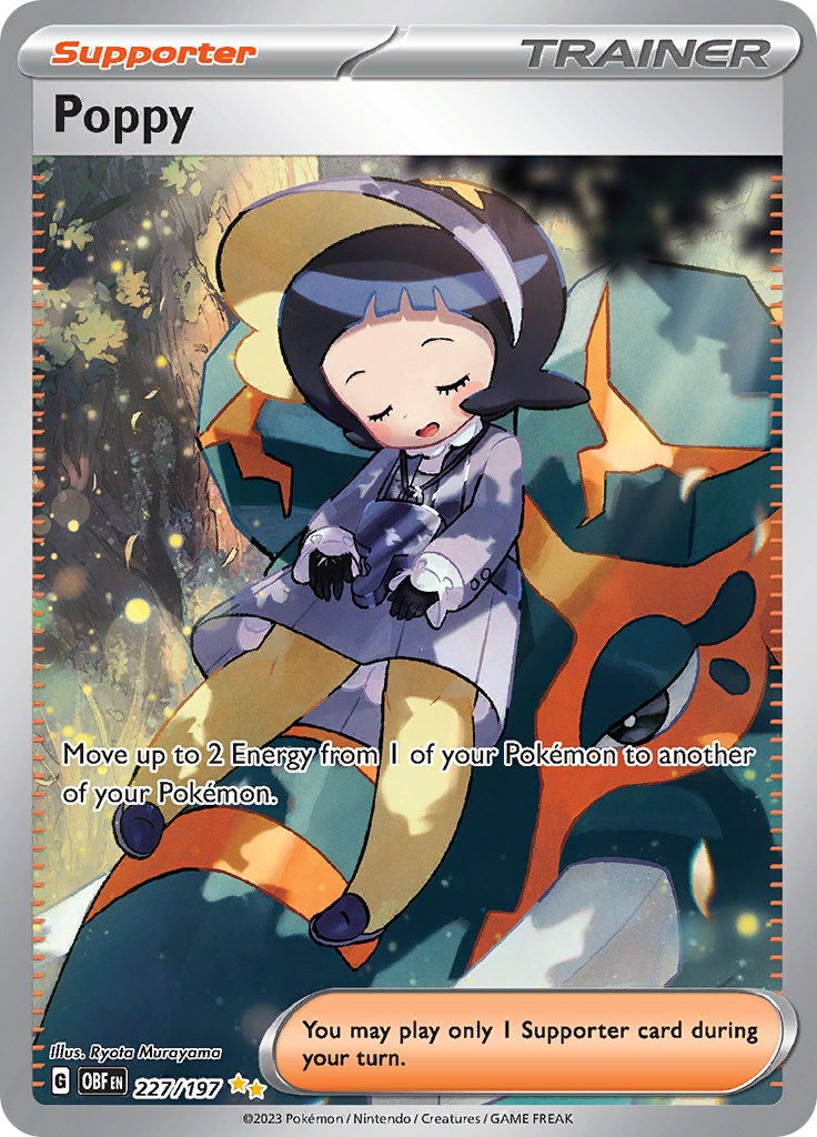 Pokemon TCG Poppy 227/197 Special Illustration Rare Obsidian Flames NM