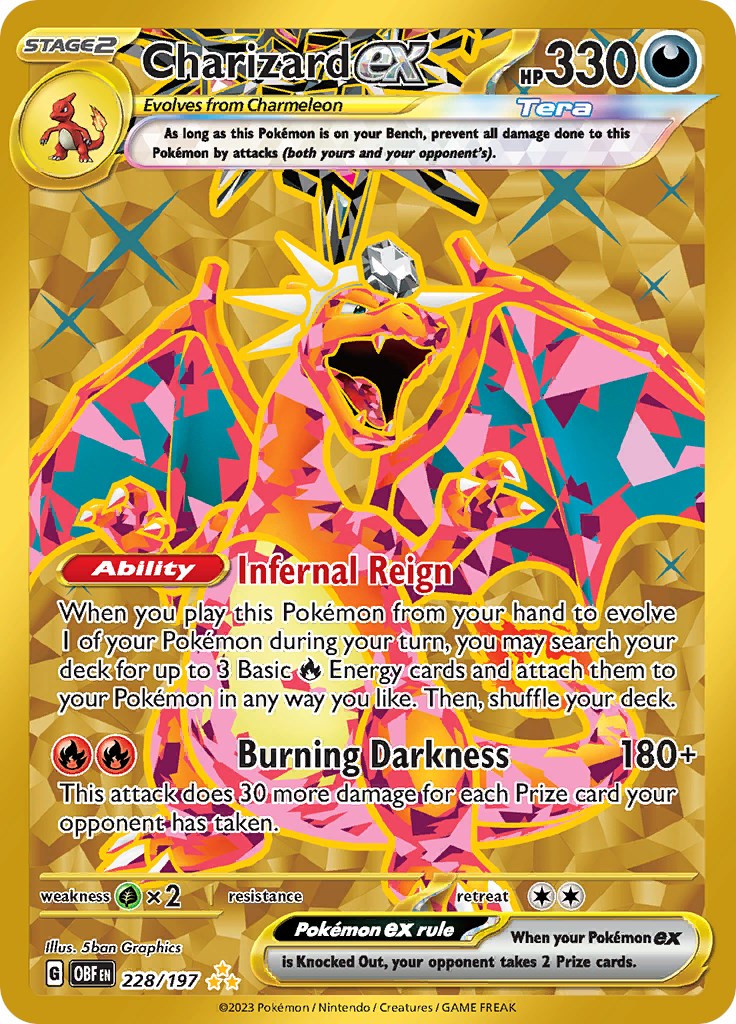 Charizard ex 215/197 in Portuguese Obsidian Flames Pokémon TCG