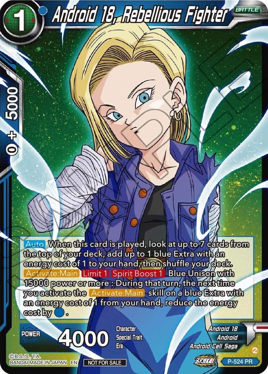 Android 18, Rebellious Fighter (Zenkai Series Tournament Pack Vol.5) -  Tournament Promotion Cards - Dragon Ball Super: Masters