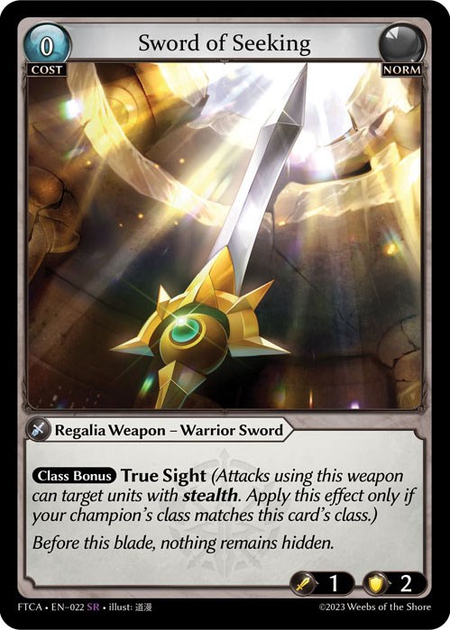 Sword Of Seeking - Fractured Crown - Grand Archive Tcg