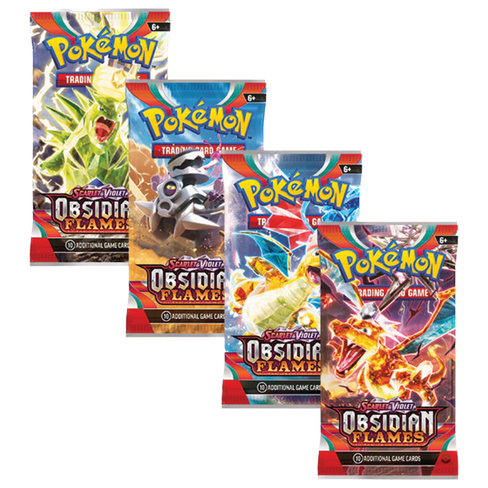 Obsidian Flames Booster Pack Art Bundle Set Of 4 Sv03 Obsidian Flames Pokemon