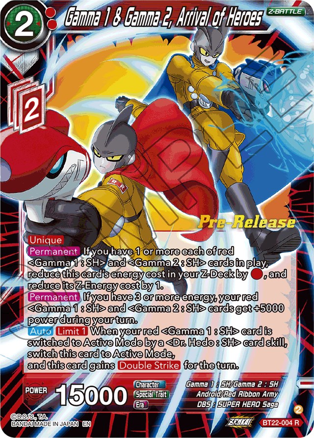 Gamma 1 & Gamma 2, Arrival of Heroes - Critical Blow Pre-Release Cards ...