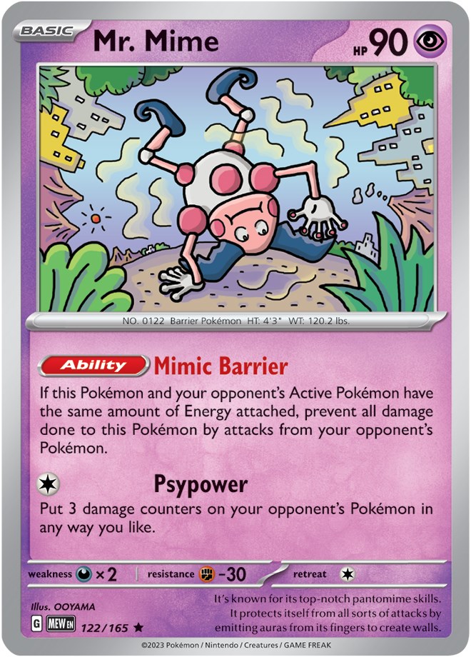 Carta Pokémon - Mr. Mime 122/165 - 151 - Copag Escala Miniaturas by Mão na  Roda 4x4