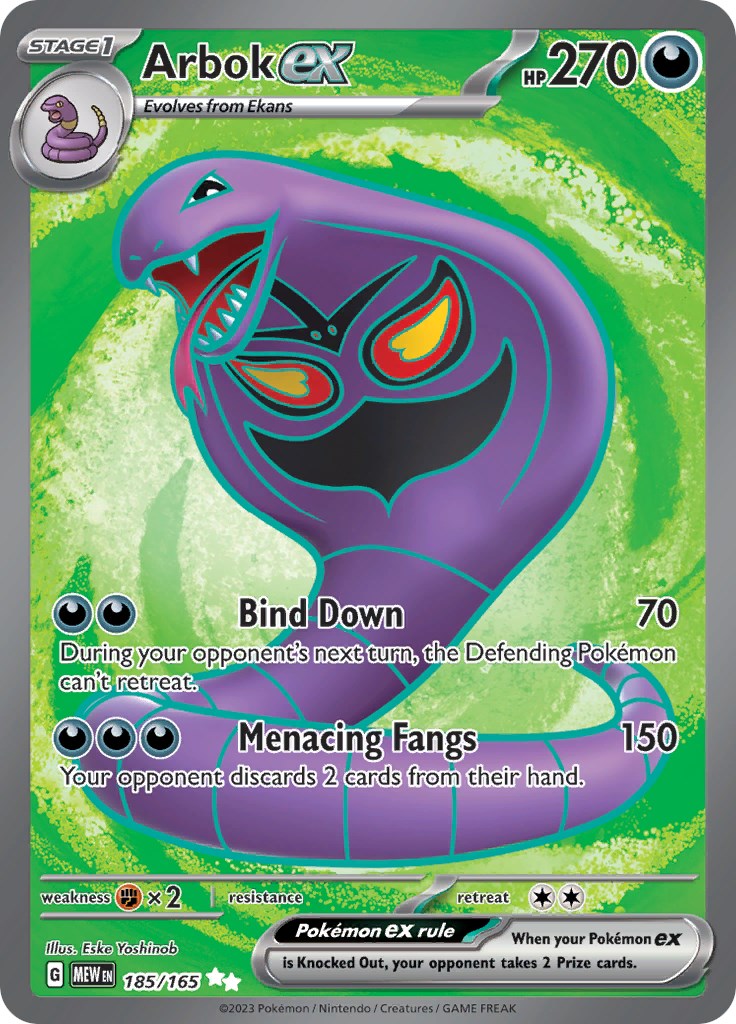 Arbok ex - 185/165 - SV: Scarlet and Violet 151 - Pokemon