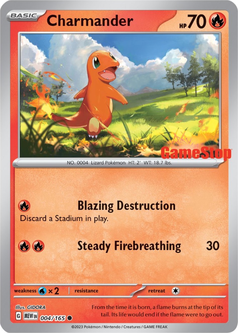 Charmander - 004/165 (GameStop Exclusive) - Miscellaneous Cards & Products  - Pokemon