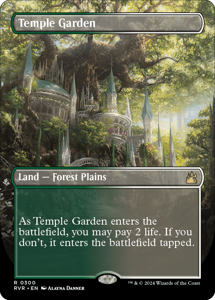 Temple Garden (Borderless) - Ravnica Remastered - Magic: The Gathering