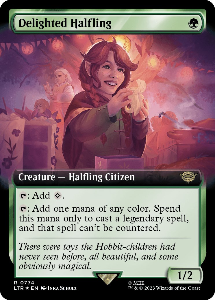 Delighted Halfling (Extended Art) (Surge Foil)