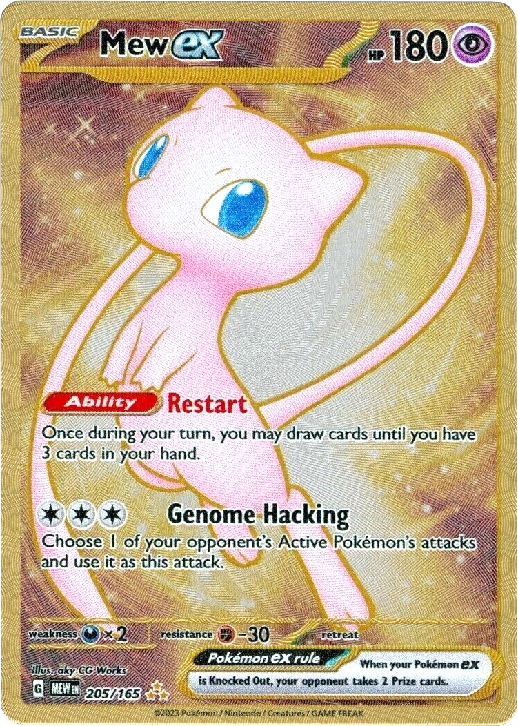 English Pokemon Card Metal, Golden Pokemon Mew Card