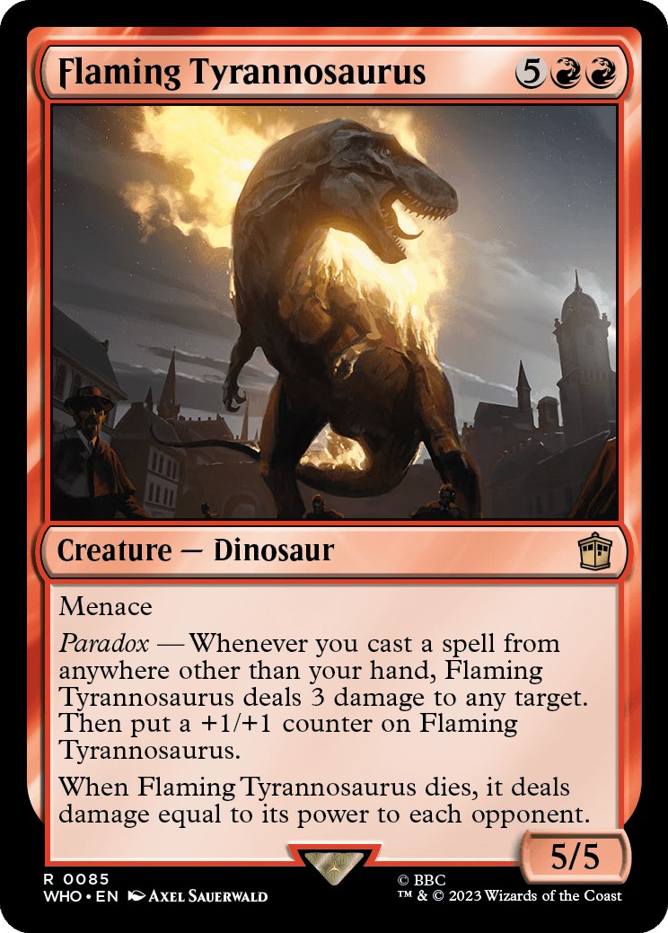 Flaming Tyrannosaurus Universes Beyond Doctor Who Magic The Gathering 519539