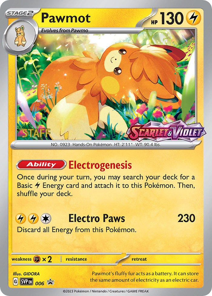 Pawmot - 006 (Prerelease) [Staff] card artwork