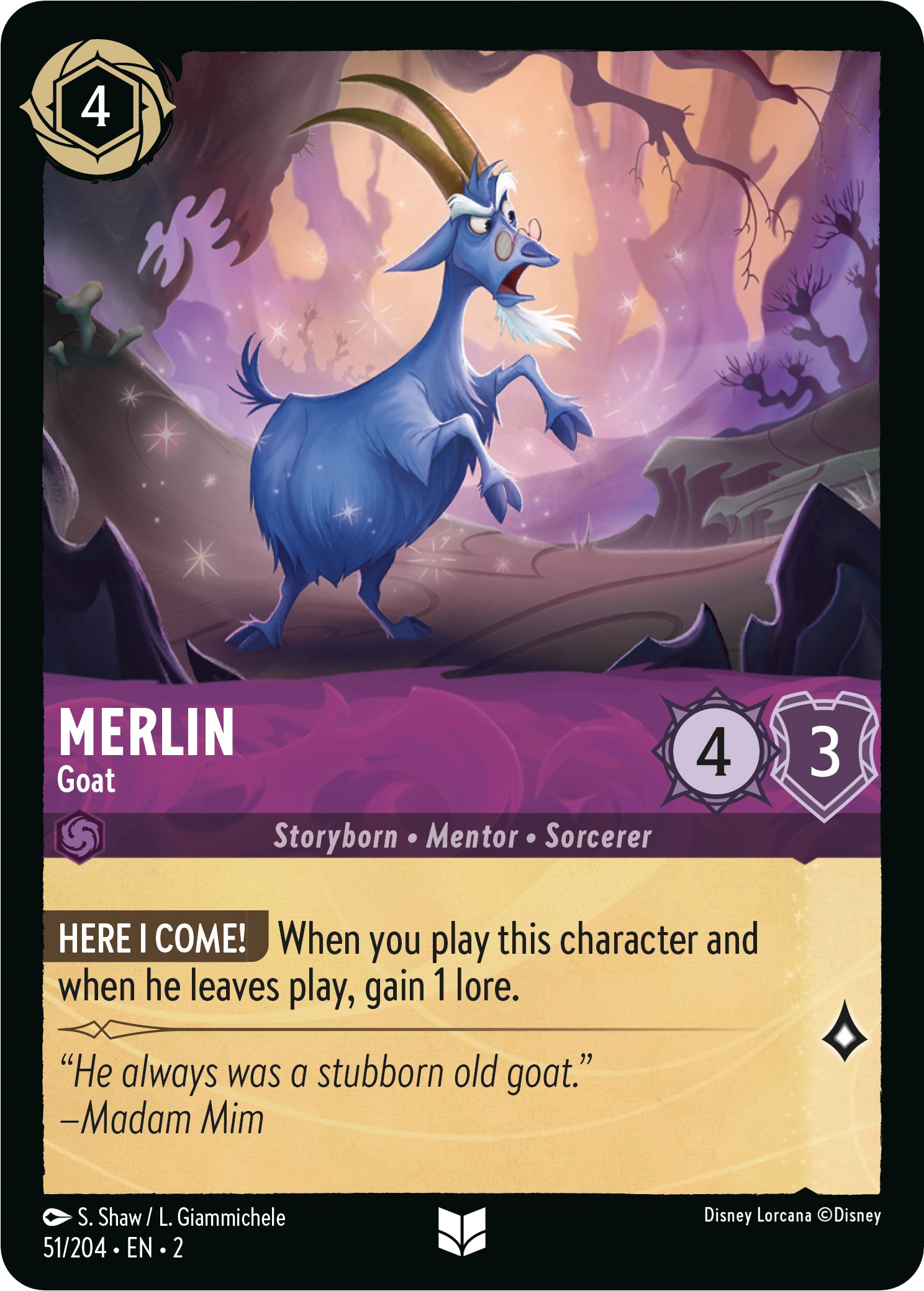 Merlin - Goat - Rise of the Floodborn - Disney Lorcana