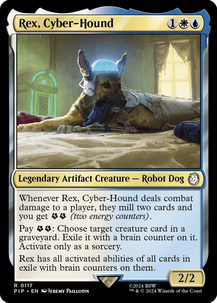 Rex Cyber Hound Universes Beyond Fallout Magic The Gathering