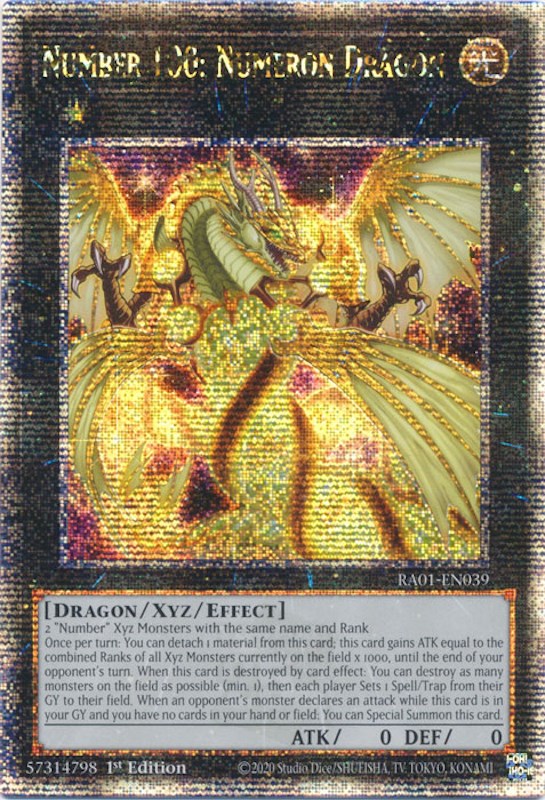 Number 100 Numeron Dragon Quarter Century Secret Rare 25th Number 100 Numeron Dragon Quarter Century Secret Rare 25th