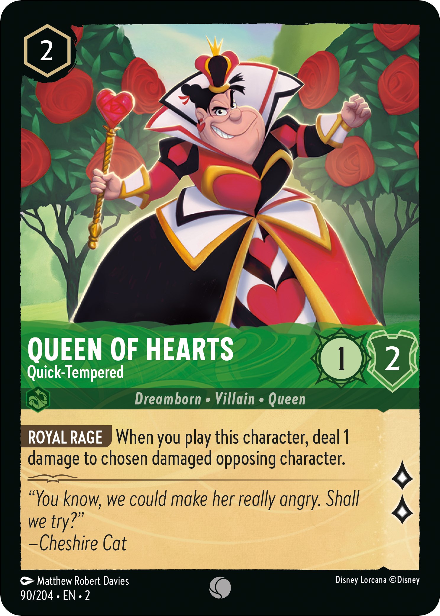 Queen of Hearts QuickTempered Rise of the Floodborn Disney Lorcana