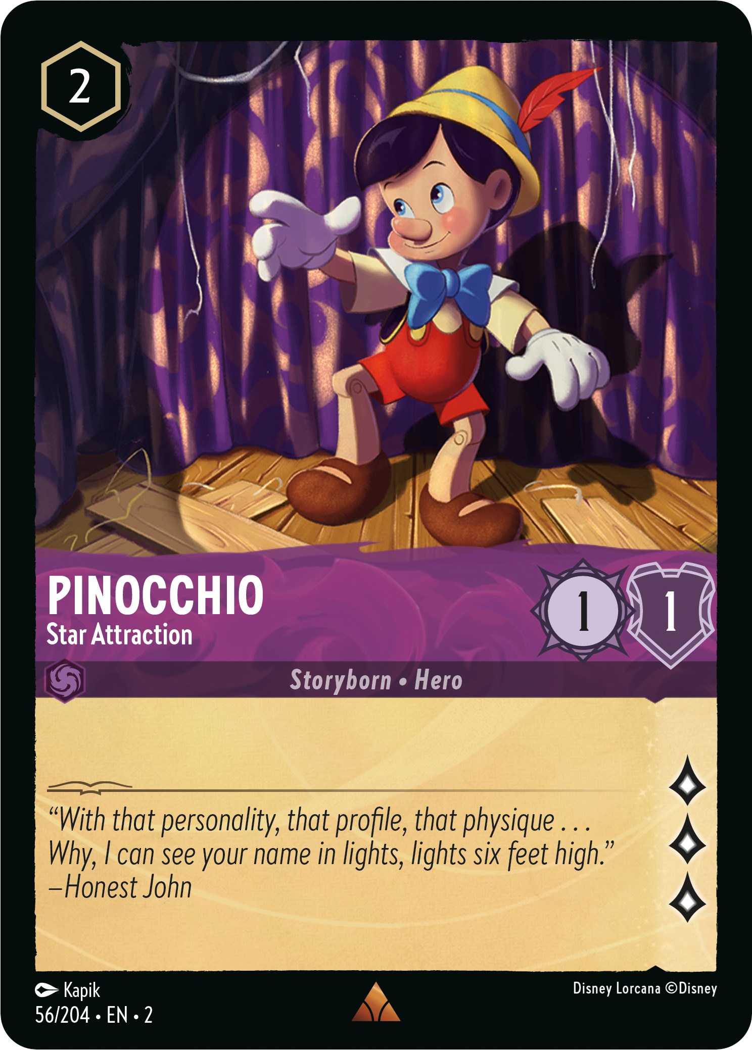 Pinocchio - Star Attraction - Rise of the Floodborn - Disney Lorcana