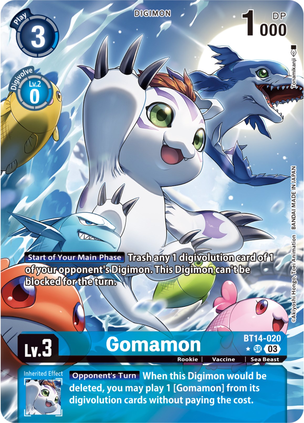 13 Gomamon 16 of 34 Rookie Digimons 2000 Digimon CCG Card NM