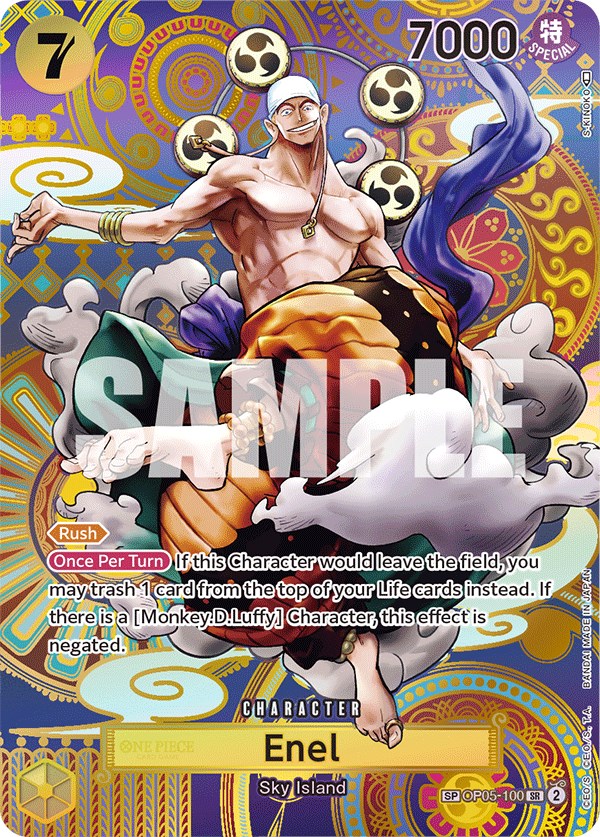 Enel special card from OP-05 looks fantastic! ☠️ So excited to play his  deck ⚡️ RELEASE IS ON DECEMBER 8th! ✨ It's the 1st Ann