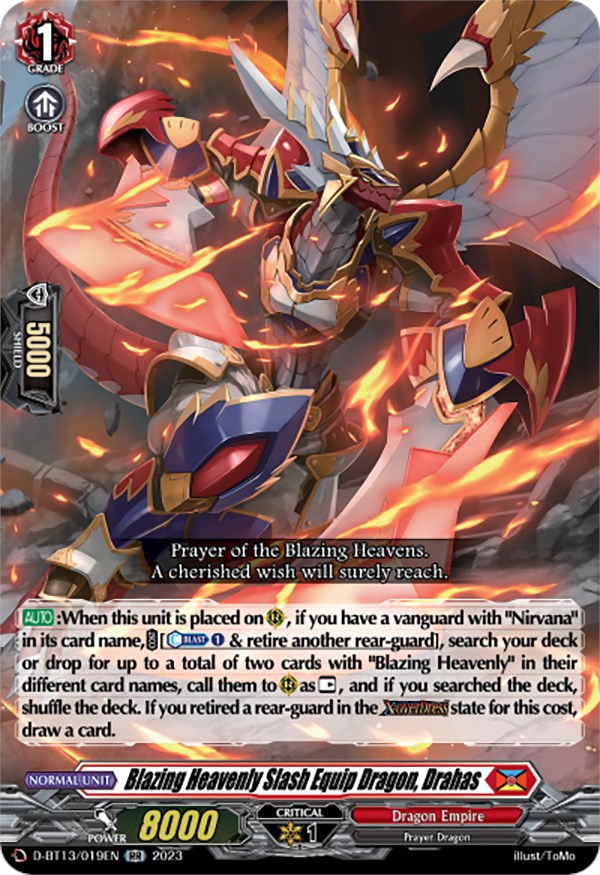 Blazing Heavenly Slash Equip Dragon, Drahas Flight of Chakrabarthi Cardfight Vanguard