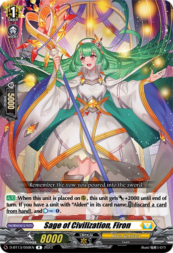 Sage of Civilization, Firon - Flight of Chakrabarthi - Cardfight Vanguard
