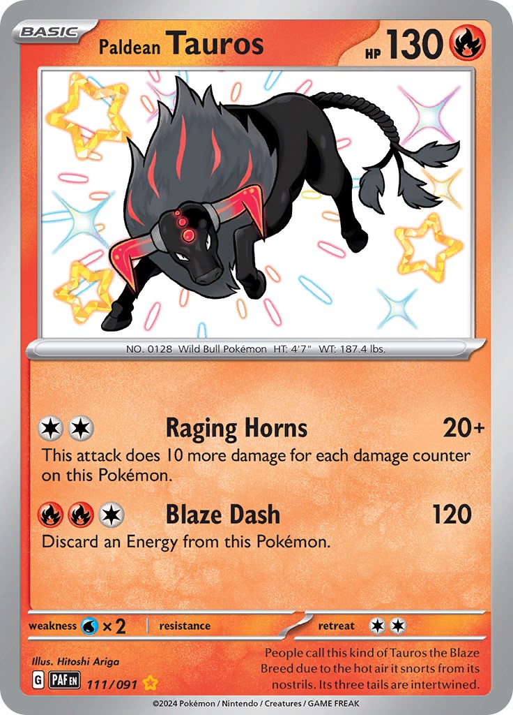 Paldean Tauros card artwork