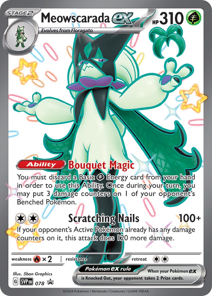 Meowscarada ex card artwork