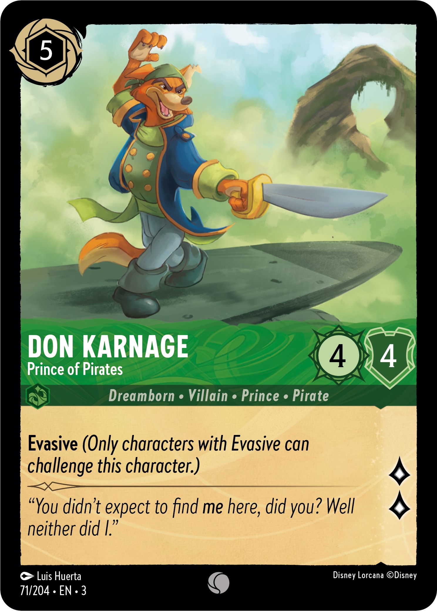 Don Karnage - Prince of Pirates - Into the Inklands - Disney Lorcana