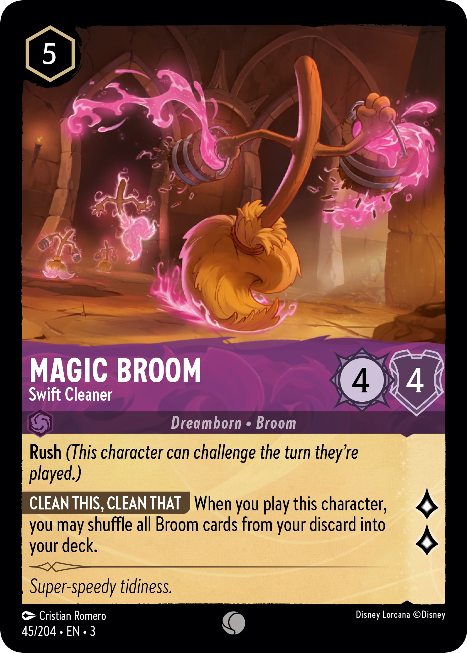 Magic Broom - Swift Cleaner - Into the Inklands - Disney Lorcana