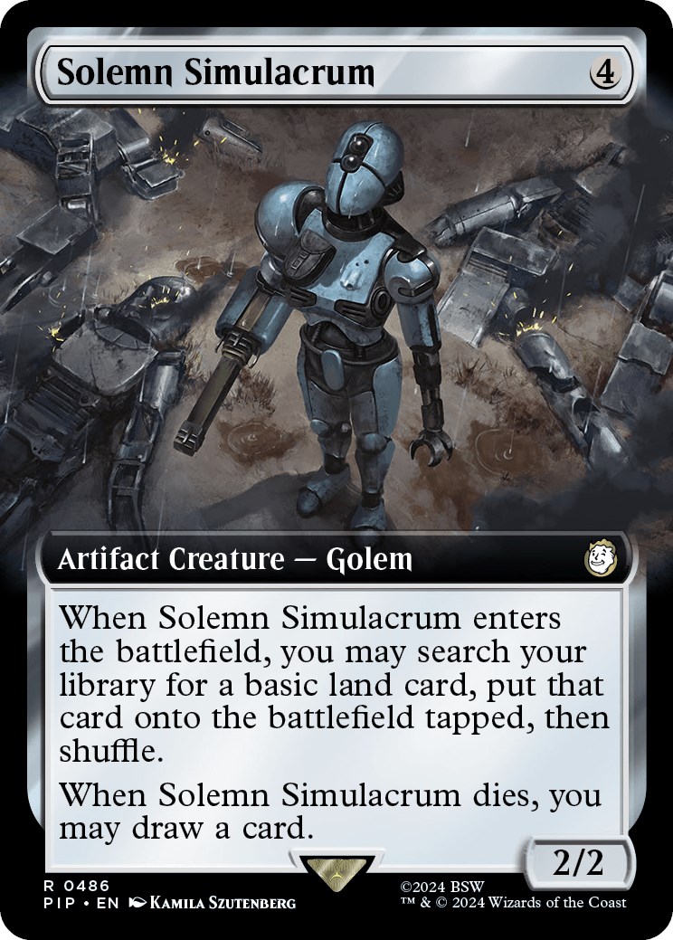 Solemn Simulacrum (Extended Art) Universes Beyond Fallout Magic The Gathering