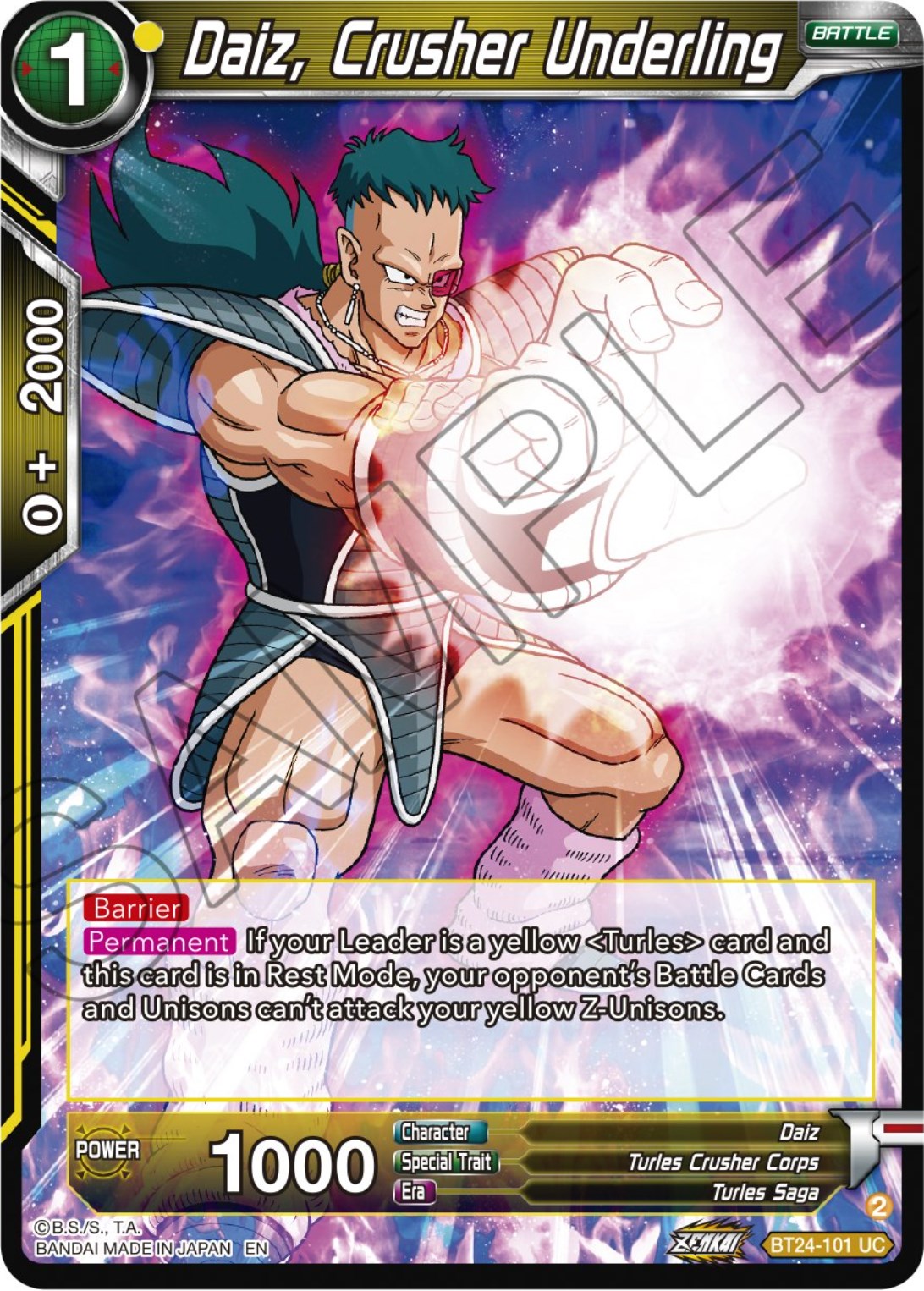 Daiz, Crusher Underling - Beyond Generations - Dragon Ball Super: Masters