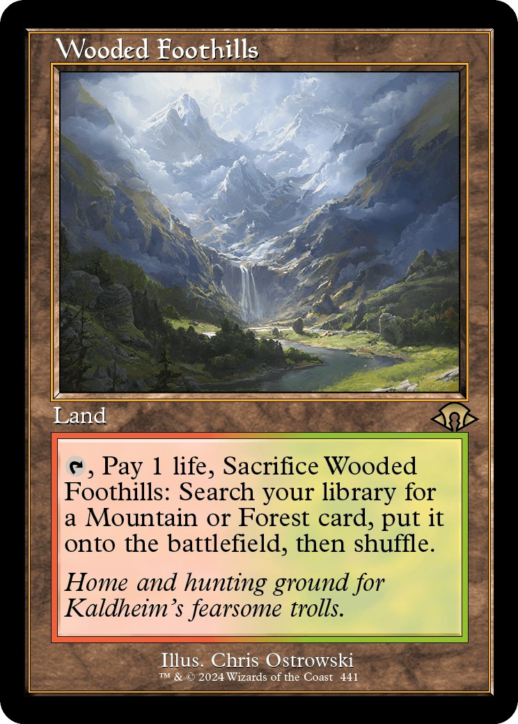 Wooded Foothills (Retro Frame) Modern Horizons 3 Magic The Gathering